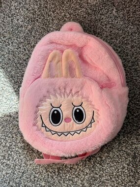 Plush Pink Monster Backpack -NWOT
